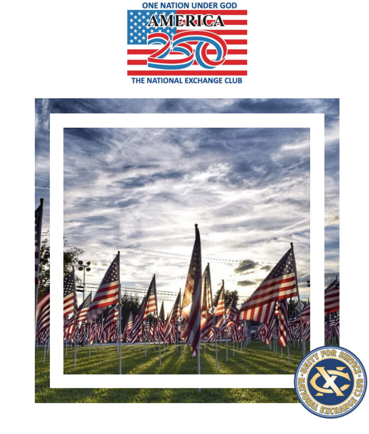 Field of American flags standing upright in rows honoring sacrifices and commemorating the Spirit of Freedom Field tribute
